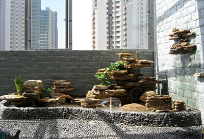 室内假山喷泉效果图